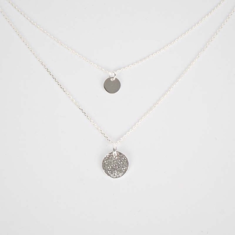 Pastilles duo silver necklace - Pomme Cannelle