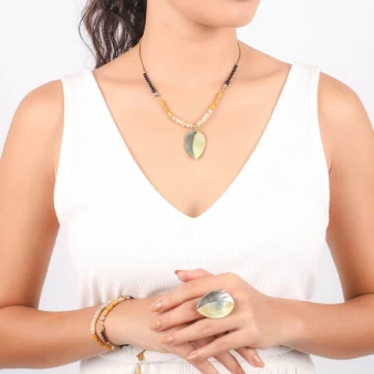 Collier pendentif feuille bengali - Nature Bijoux