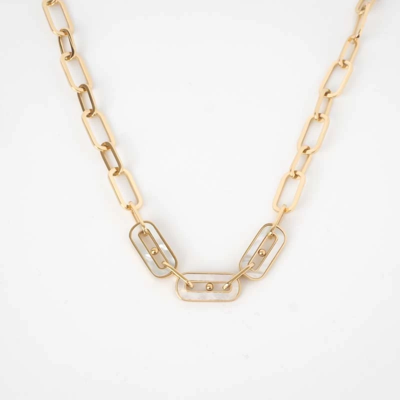 Collier Ahmès acier or - Zag Bijoux Collier Ahmès acier or - Zag Bijoux