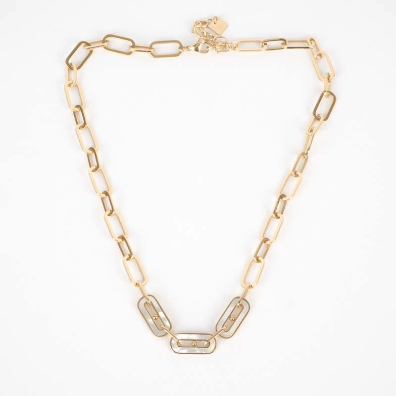 Collier Ahmès acier or - Zag Bijoux Collier Ahmès acier or - Zag Bijoux