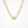 Pearly steel gold mesh necklace - Zag Bijoux