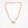 Pearly steel gold mesh necklace - Zag Bijoux