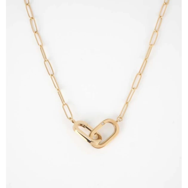 Collier Amasis en acier doré - Zag Bijoux