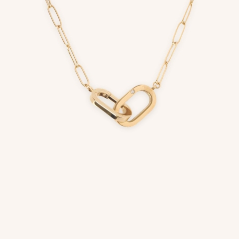 Collier Amasis en acier doré - Zag Bijoux