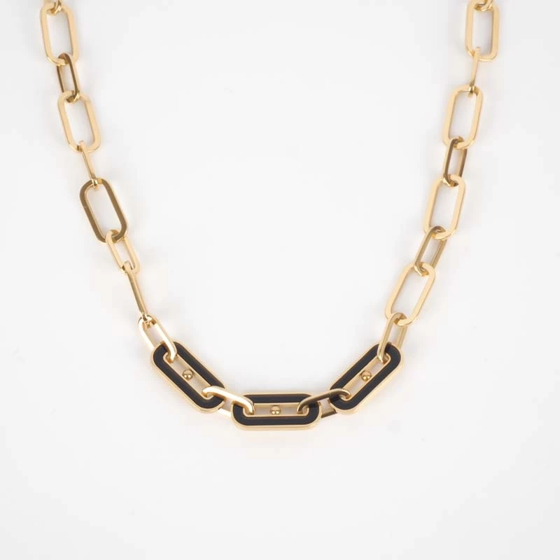 Ahmes black steel gold necklace - Zag jewelry Ahmes black steel gold necklace - Zag jewelry