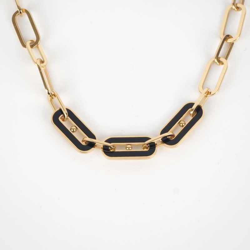 Ahmes black steel gold necklace - Zag jewelry Ahmes black steel gold necklace - Zag jewelry