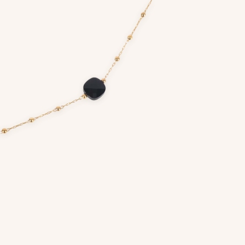 Collier Anty noir acier or - Zag Bijoux