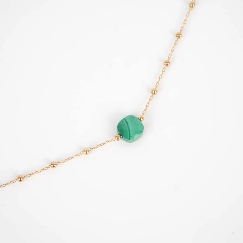 Anty green steel gold necklace - Zag Bijoux