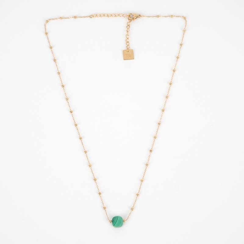 Anty green steel gold necklace - Zag Bijoux