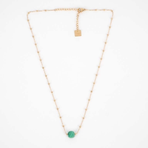 Collier Anty vert acier or - Zag Bijoux