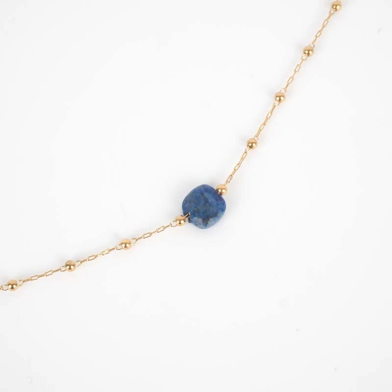 Anty blue steel gold necklace - Zag Bijoux