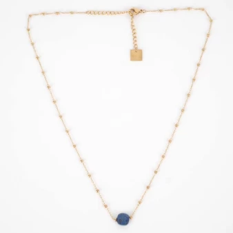 Anty blue steel gold necklace - Zag Bijoux