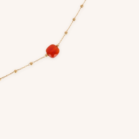 Collier Anty rouge acier or - Zag Bijoux