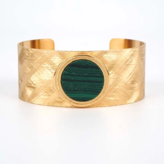 Bracelet Bata vert acier or...