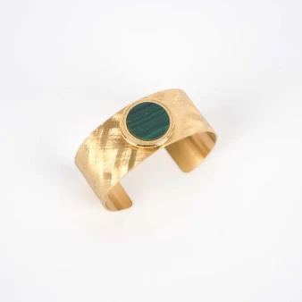Bata green steel gold bracelet - Zag Bijoux
