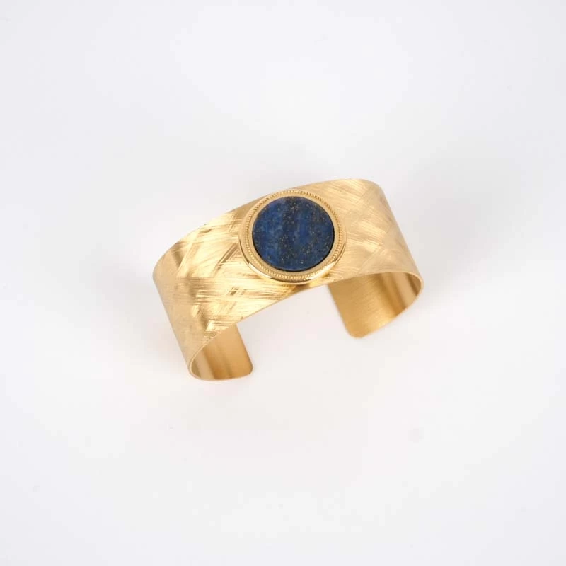 Gold bracelet Bata blue lapis lazuli malachite - Zag Bijoux Gold bracelet Bata blue lapis lazuli malachite - Zag Bijoux