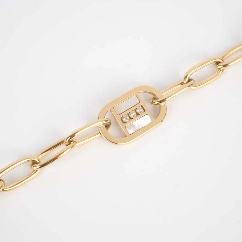 Bracelet mailles nacré acier or - Zag Bijoux Bracelet mailles nacré acier or - Zag Bijoux