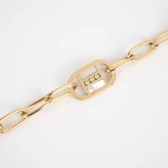 Bracelet mailles nacré acier or - Zag Bijoux