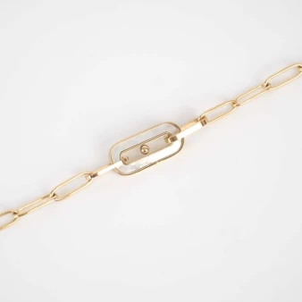 Bracelet nacre maille fine acier or - Zag Bijoux