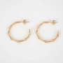 Gold steel link hoop earrings - Zag Bijoux