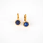 Blue steel gold sleeper earrings - Zag Bijoux