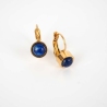 Boucles d'oreilles dormeuses bleues acier or - Zag Bijoux