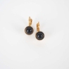 Boucles d'oreilles dormeuses noires acier or - Zag Bijoux