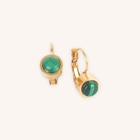 Green gold steel sleeper earrings - Zag Bijoux