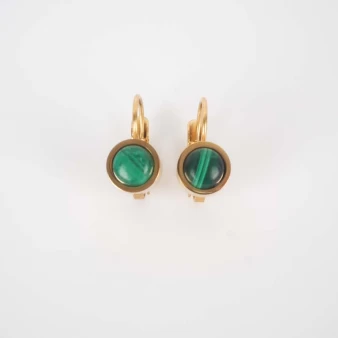 Green gold steel sleeper earrings - Zag Bijoux