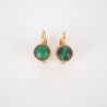 Boucles d'oreilles dormeuses vertes acier or - Zag Bijoux