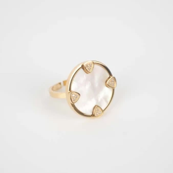 Corazon steel gold ring -...