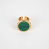 Green lozenge steel gold ring - Zag Bijoux
