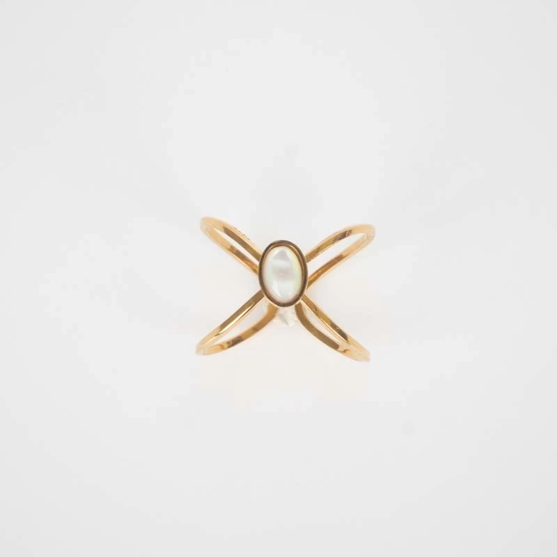 Bague étoile blanche acier or - Zag Bijoux Bague étoile blanche acier or - Zag Bijoux