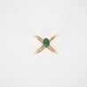 Bague étoile verte acier or - Zag Bijoux