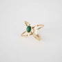 Green star ring in gold steel - Zag Bijoux