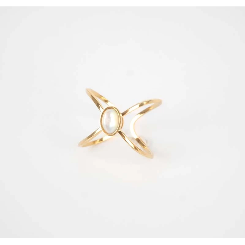 White star ring in gold steel - Zag Bijoux