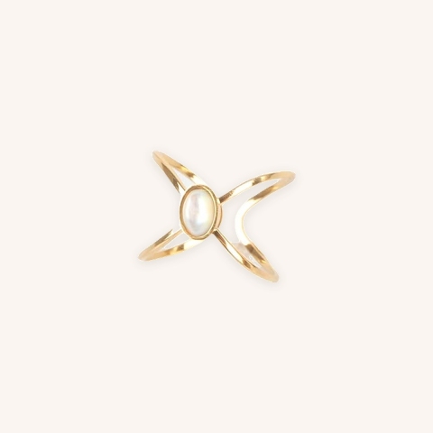 White star ring in gold steel - Zag Bijoux
