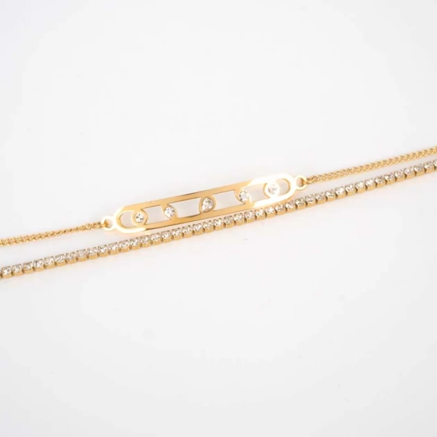 Gold zirconia bracelet -...