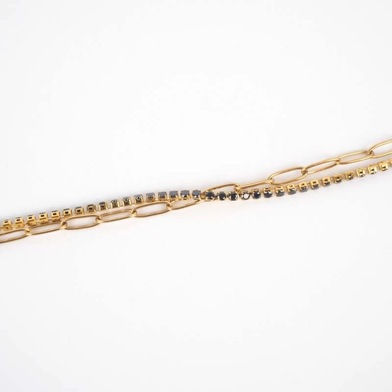 Black gold zirconia bracelet - Anartxy