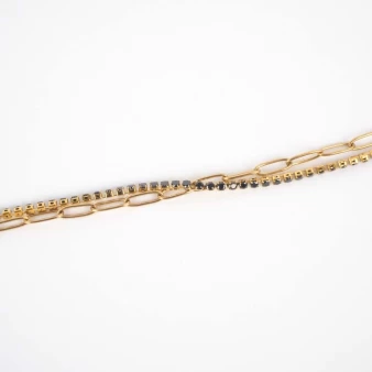 Black gold zirconia bracelet - Anartxy