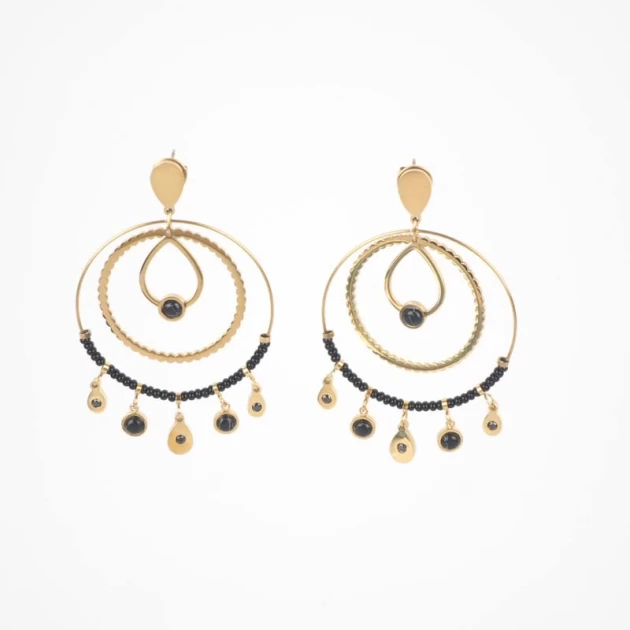 Black gold tassel earrings...