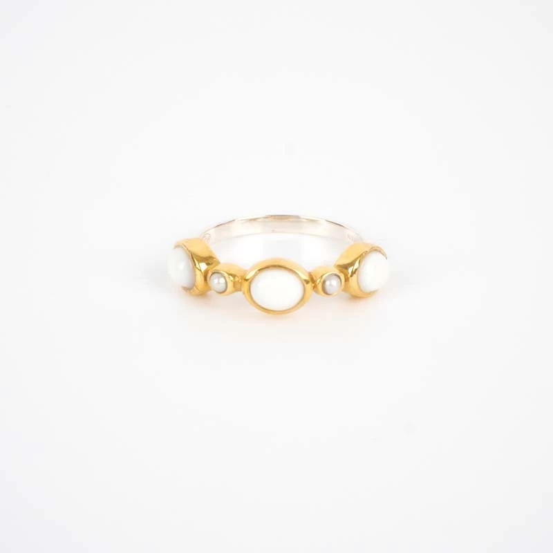 Bague ethnique Goia blanche en argent - Canyon Bague ethnique Goia blanche en argent - Canyon