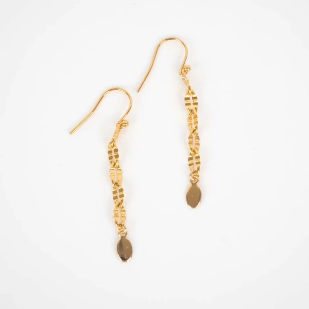 Gold link earrings - By164...