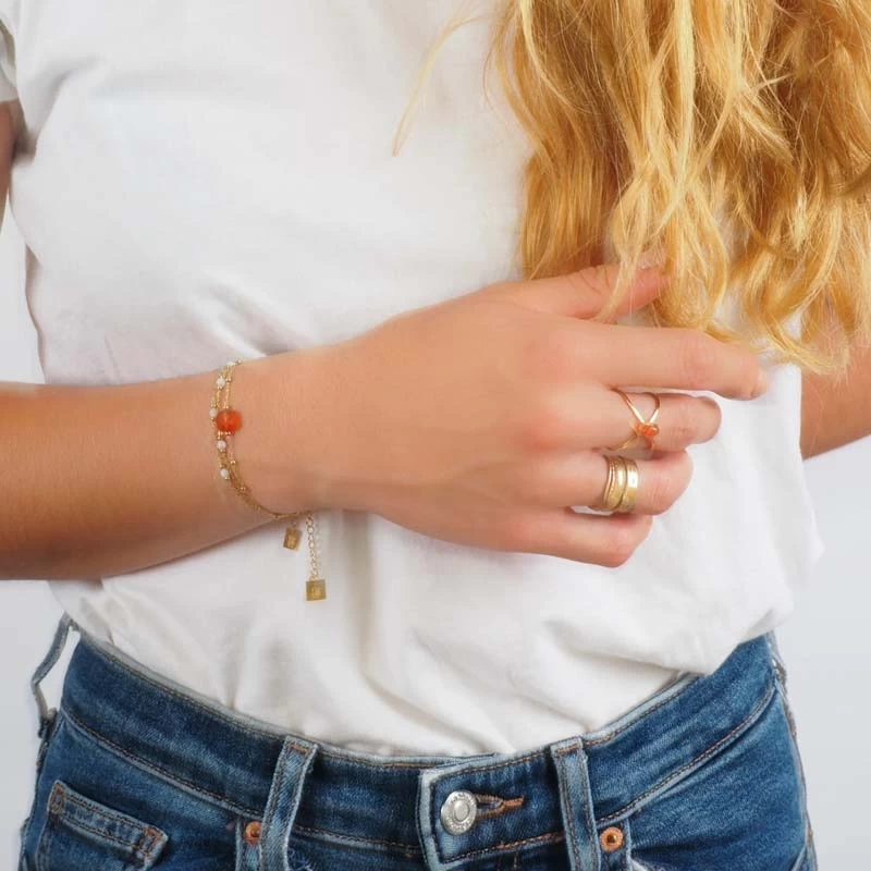 Bracelet Anty rouge acier or - Zag Bijoux Bracelet Anty rouge acier or - Zag Bijoux
