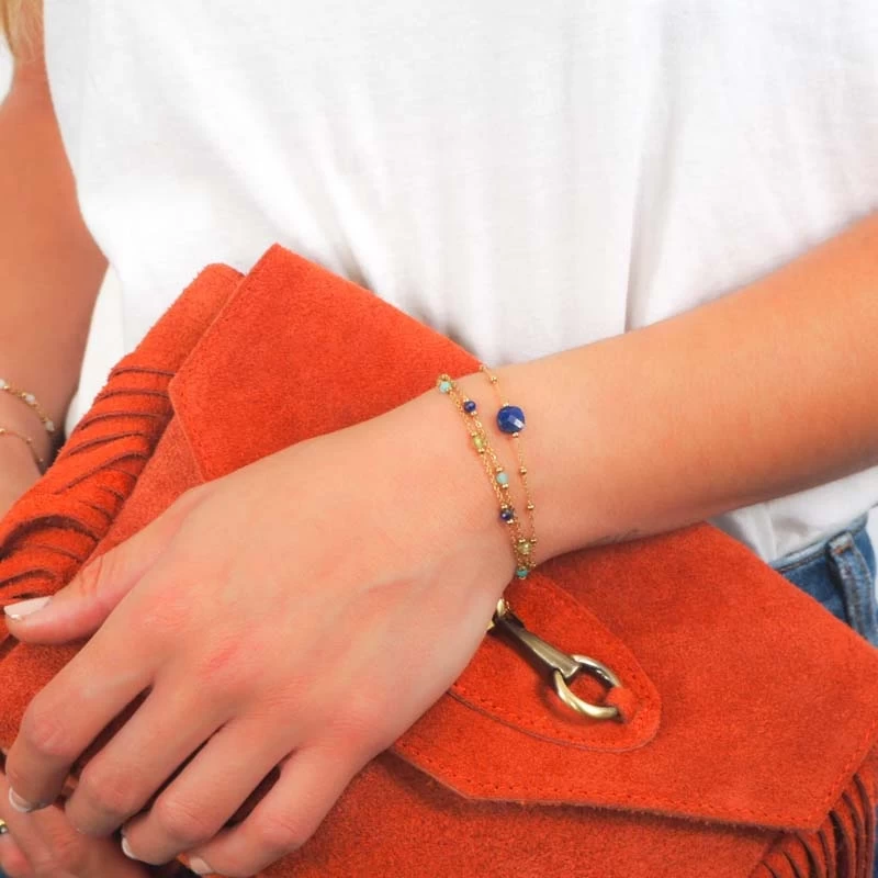 Falls bracelet steel blue gold - Zag Bijoux Falls bracelet steel blue gold - Zag Bijoux