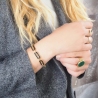 Bague pastille verte acier or - Zag Bijoux