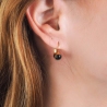 Boucles d'oreilles dormeuses noires acier or - Zag Bijoux