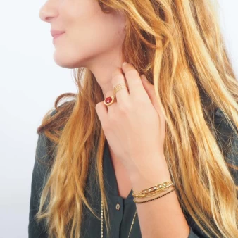 Gold zirconia bracelet - Anartxy