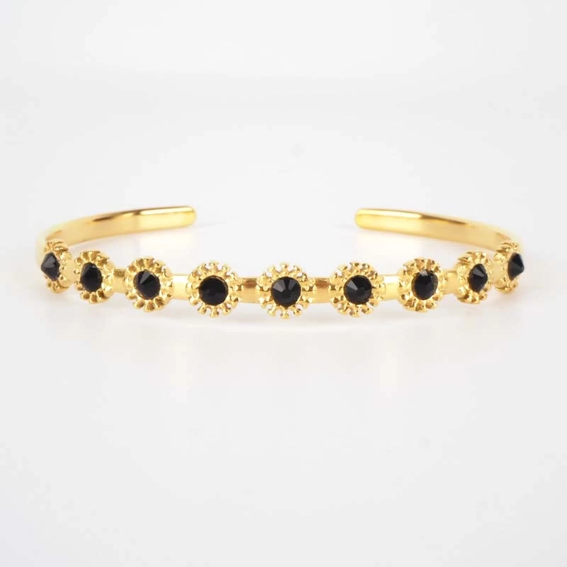 Black Marguerite bracelet - Bohm Paris