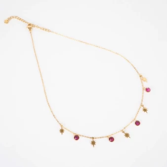 Akash ruby necklace in steel - Bohm Paris